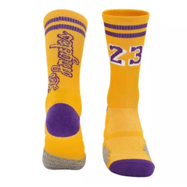 Баскетбольные носки Lebron №23 Yellow Purple